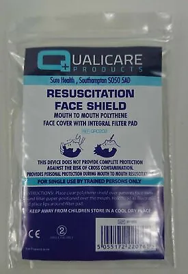 Resuscitation Face Shield Cover CPR First Aid Refil Mask Protection Filter Pad • £3.95