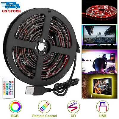 6.6ft 60LEDs TV Backlight USB 5050 RGB LED Strip Lights Kit For For 40-60 In TV • $10.99