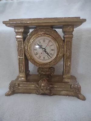 Vintage Gold Painted Ornate Baroque Style Decorative Mantel Clock • $32