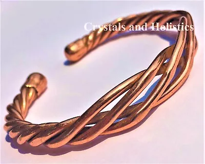 MAGNETIC Man's Pure Copper LATTICE Bracelet Bangle Relief Healing Arthritis MB97 • £12.99