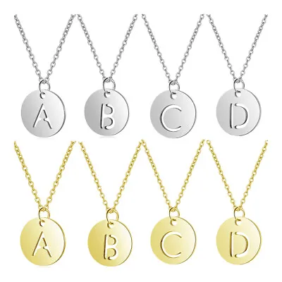 Stainless Steel Initial Pendant Necklace Alphabet Silver Gold Letter 16  A416 • $5.99