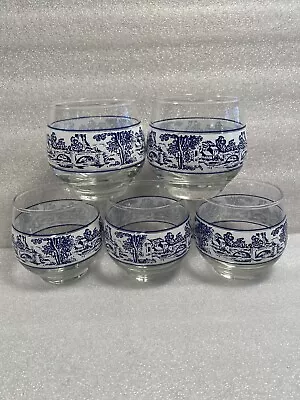 (5) Libbey Wedgewood Countryside 3-1/4  8oz Old Fashion Glasses - Vintage 1960's • $29.95