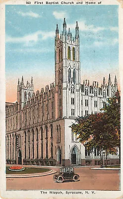 First Baptist Church The Mizpah Postcard Syracuse Ny New York  1916 • $1.99