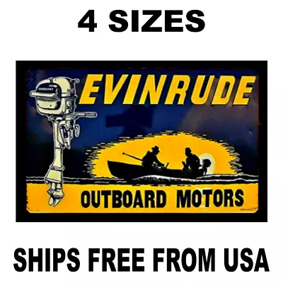 Evinrude Outboard Motors Sticker Sign Vintage Replica Retro Boating Fishing • $9.97