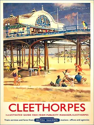 Cleethorpes Rail Metal Sign Vintage Style Travel By Train Plaque Man Cave • £0.99