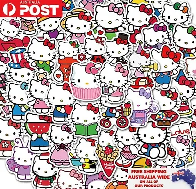 50pcs Cute Hello Kitty Sticker Pack Waterproof Graffiti Phone Laptop Decal Gift • $12.95