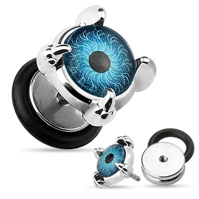 Claw And Eyeball Front 16g Surgical Steel Fake Plug / Ear Stretcher • £2.99