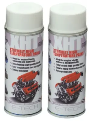 2X WHITE E-Tech 400ML Extremely High Temperature Paint XHT VHT Exhaust • $25.20