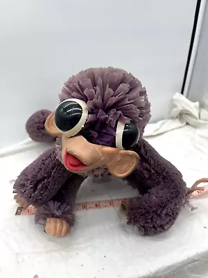 Vintage Rubber Faced Purple Monkey Plush Carnival Prize Googly Eyes Oddity • $9.99