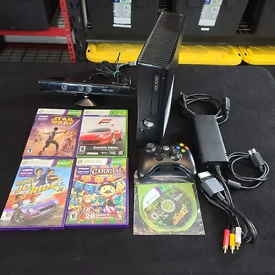 $110 • Buy Xbox 360 S Model 1439 Console & Controller Kinect Game Bundle Lot Tested Works 
