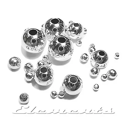 Sterling .925 Silver Round Seamless Spacer Beads With Two Hole  • £6.49