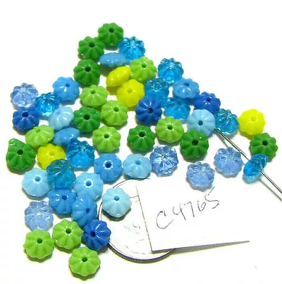 Vintage Czech Glass Flower Beads YOUR CHOICE OF COLORS 6x3mm Lots Of 50 RESTOCK • $1.60