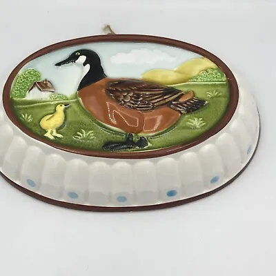 Mallard Duck And Duckling Vintage Ceramic Kitchen Jello Mold Wall Plaque Hanging • $18