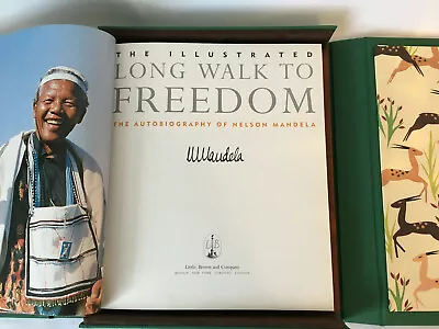 Nelson Mandela Illustrated Long Walk To Freedom Hand Signed Leather Bound  COA • $2739.22