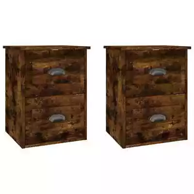 2x Wall Floating Wooden Bedside Tables Drawers Storage Side Cabinets Nightstand • $119.81