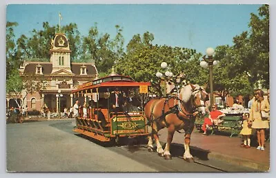 Anaheim California Disneyland Horse Drawn Streetcar Main Street VTG Postcard • $6.39