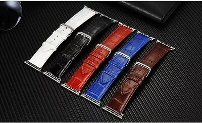 Alligator Leather Watch Band Strap For Apple Watch Series 4 5 6& SE 40mm 44mm • $16.99