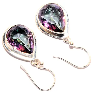 Mystic Topaz Gemstone 925 Sterling Silver Ethnic Handmade Jewelry Earrings 1.30  • $13.36