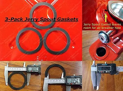 3 Jerry NEW SPOUT GASKETS Blitz Metal Gas Can Spout GSKT 5 Gallon Military 20L 3 • $10.99