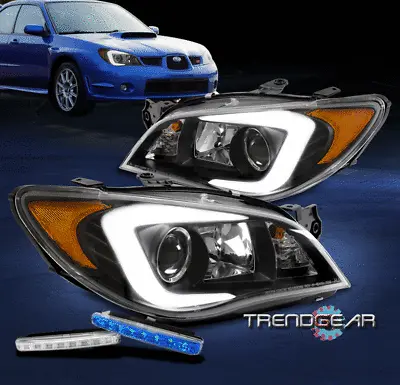 For 2006-2007 Subaru Impreza LED Black Halogen Projector Headlight +Blue DRL Kit • $313.95