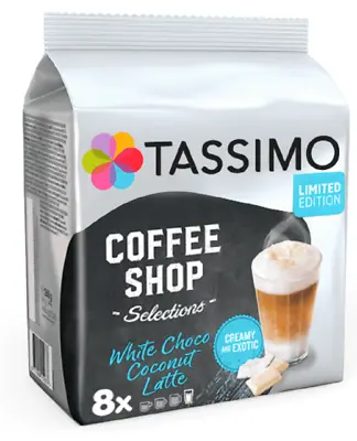 £10 • Buy *LIMITED EDITION* TASSIMO White Choco Coconut Latte Pods - Pack Of 8
