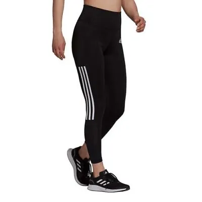 Adidas Ladies' 3-Stripe Tight With Mesh BLACK GRAY S M L Free Shipping • £25.19