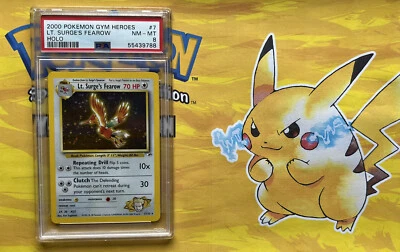 $45 • Buy Lt. Surge's Fearow - 7/132 - PSA 8 Unlimited Gym Heroes Holo Rare Pokemon Card