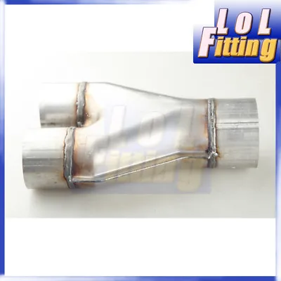 Exhaust Y Pipe Adapter 2.5  Inch 63mm Dual 2.5  Inch Single Aluminized Steel • $31.02