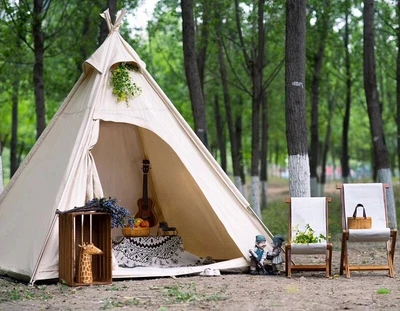 $249 • Buy AU Ship 3 Seasons Adult Indian Teepee Tent Camping Pyramid Tent For 2~3 Person