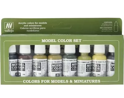 Vallejo Model Color Paint Set  Panzer Colors 70108 NEW • £17.99