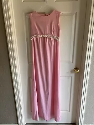 Pink Maxi Dress Vintage 60s 70s Mod Small Medium Barbiecore Bridesmaid Wedding • $15