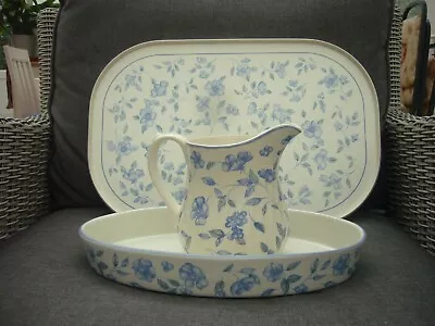 Vintage British Home Stores Bristol Blue Large Jug Oven Dish Melamine Tray • £30