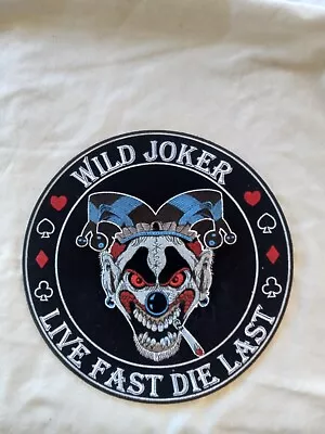 Evil Joker Jester  /Iron On Embroidered Patch  Large  9 X 9* Round Wild Joker • $12.95