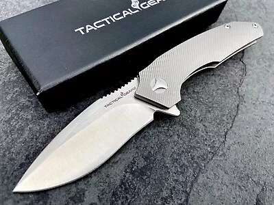 Solid Tc4 Titanium EDC Pocket Knife! Vg10 Steel Blade! Ball Bearing Pivot System • $56.98