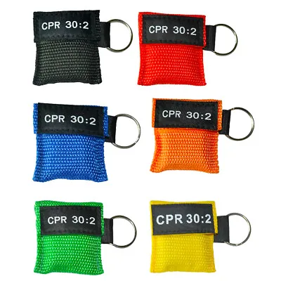 6pcs CPR Mask With Keychain Face Shield AED Keyring CPR Face Sheild • £6