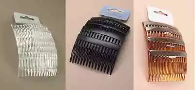 New 4 Pack Of Hair Combs Hair Slides Black Clear Tort Hair Comb Plastic  • £2.65