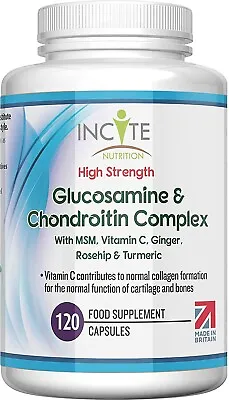 Glucosamine And Chondroitin X120 Capsules High Strength Sulphate MSM Vitamin C • £21.99