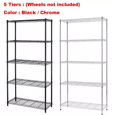 5/6 Tier Wire Shelving Unit NSF Metal Shelf Rack Adjustable For Home-saving • $66.93