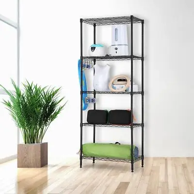 Wire Shelving 5 Tier Metal Storage Rack Shelf 5 Shelf Shelves Unit Kitchen USED • $27.98