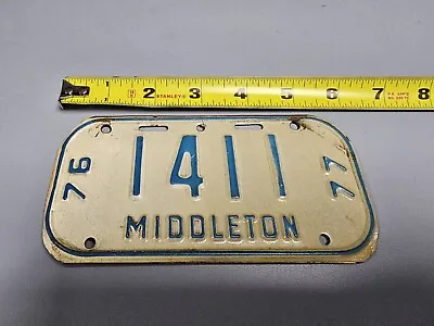 1976 1977 Bicycle License Plate Middleton 1411 Vintage • $33.99