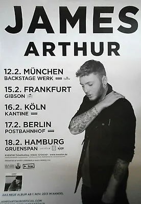 JAMES ARTHUR 2013 TOUR  --  Orig. Concert Poster - Konzert Plakat  A1  Xx • £8.63