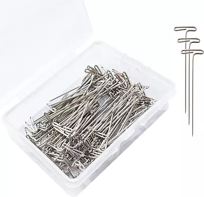 T Pins 100 Pack 1.5 Inch T-Pins T Pins For Blocking Knitting Wig Pins T Pin • $7.55