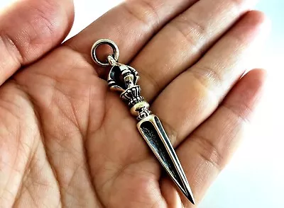 $39 • Buy Tibetan Vaja Dorje Dagger Sterling Silver 925 Necklace Pendant Men Jewelry Charm