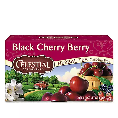 Herbal Tea Caffeine Free Black Cherry Berry 20Ct (6-Pack • $32.31