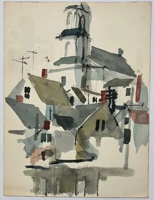DONALD STOLTENBERG 'PROVINCETOWN Church' Cape Cod Modernist Abstract PAINTING • $607.50