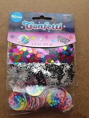 Table Confetti Birthday Party Time. 34g. Circle Star Glitter Balls. Multipack. • £2.99