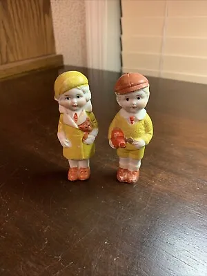 Vintage Made In Japan Boy And Girl In Yellow Attire Penny Dolls • $22