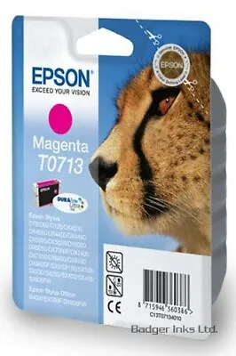 £16.98 • Buy T0713 Magenta Original Epson Printer Ink Cartridge Cheetah Ink C13T07134010