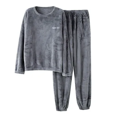 Mens Flannel Warm Pajamas For Men Winter Sleepwear Robes Thermal Long Johns • $21.19