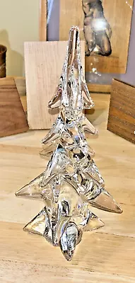 25% Lead Crystal 11 1/2  Christmas Tree Japan Vintage Large Modern Heavy Clear • $94.95